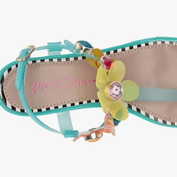 Betsey Johnson Alanni Flower Embellished Flat Sandals NIB 6.5 - Picture 6 of 11